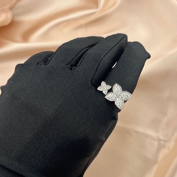 Elegant Floral Double Open Ring Set - Picture 7 of 7